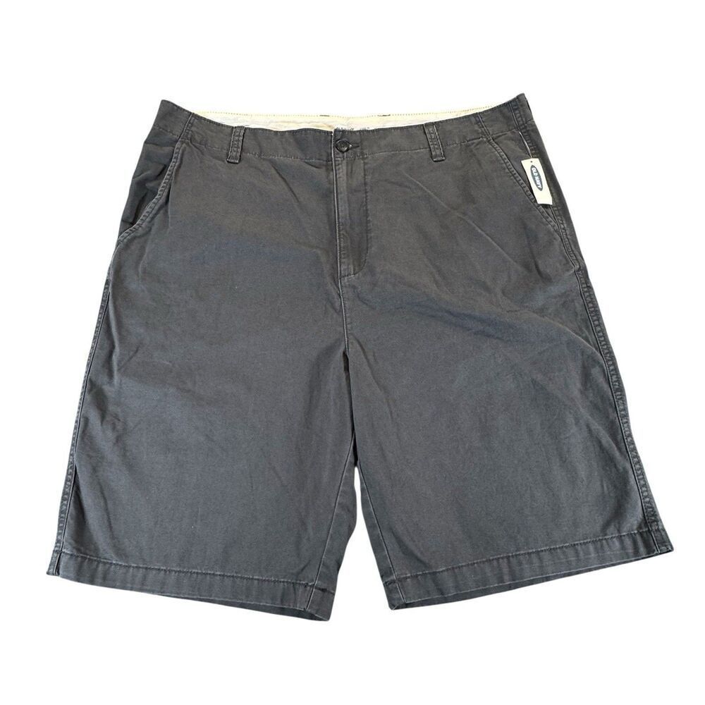 NWT Old Navy Sz 42 Tall Lived-In Straight Chino Pants Men's Gray Flat Front 10"